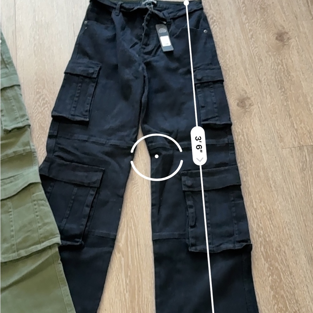 Lot Bundle of 2 Fashion Nova Out for Tonight Fold Over Cargo Denim Pants Small - Picture 10 of 12